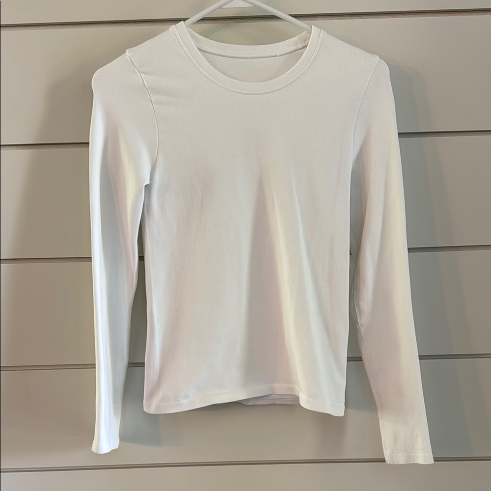 Amazon White Fitted Long Sleeve T-Shirt